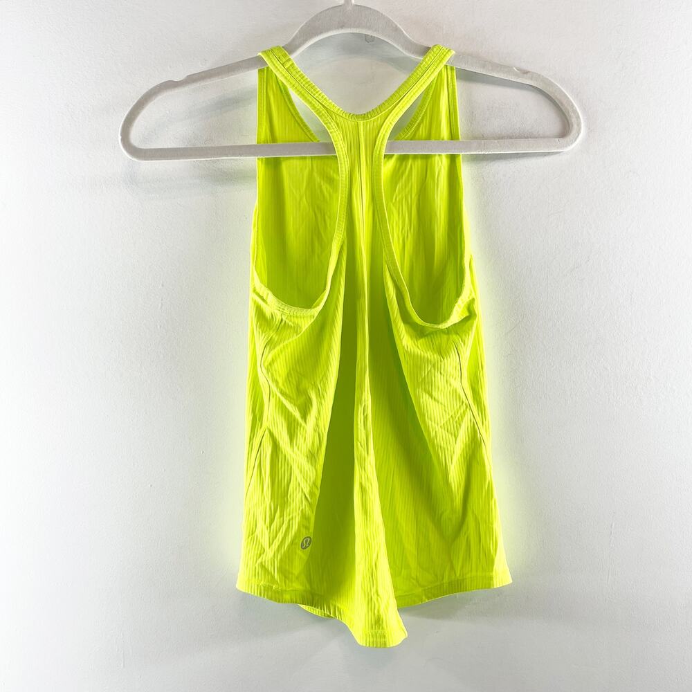 Lululemon Base Pace Ribbed Racerback Workout Tank Top Highlight Yellow 4 - Picture 4 of 4